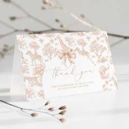 Toile de Jouy Safari Tiere Boho Baby Dusche Dankeskarte