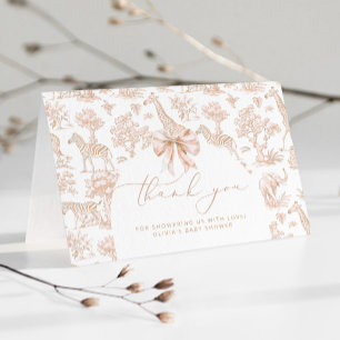 Toile de Jouy Safari Tiere Boho Baby Dusche Dankeskarte