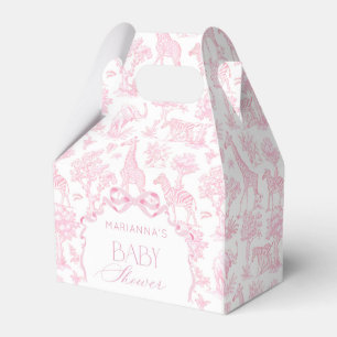 Toile de Jouy Safari Tiere Pink Bow elegant Geschenkschachtel