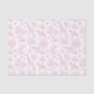 Toile de Jouy Safari Tiere rosa niedlich Seidenpapier