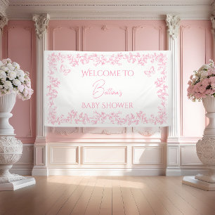 Toile de Jouy Schmetterlinge Baby Shower Willkomme Banner