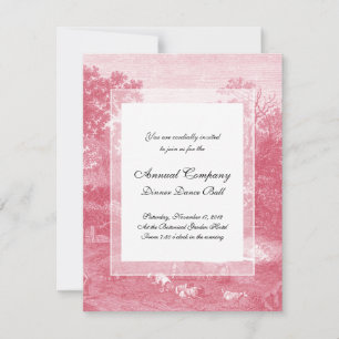 Toile de Jouy Shabby Rosa Ländliche Landschaft Einladung
