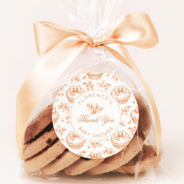 Toile de Jouy Süsse Kinderdusche Danke Runder Aufkleber