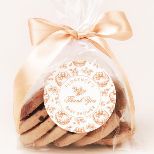 Toile de Jouy Süsse Kinderdusche Danke Runder Aufkleber