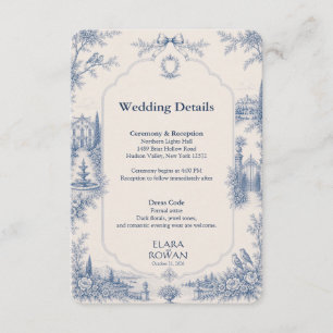 Toile de Jouy Venue Story Hochzeitseinschlusskarte Begleitkarte