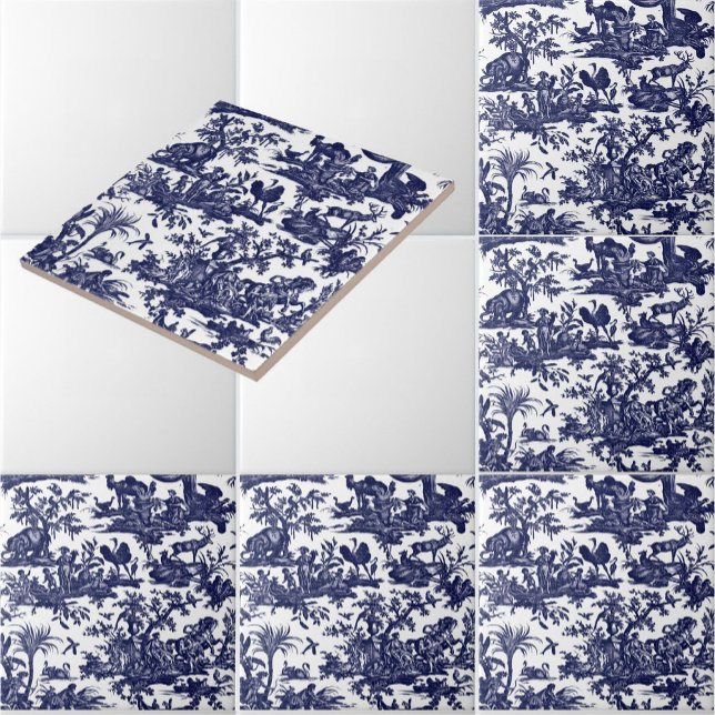 Toile de Jouy vier Teile des blauen Musters der We Fliese (Von Creator hochgeladen)