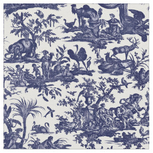 Toile de Jouy vier Teile des blauen Musters der We Stoff