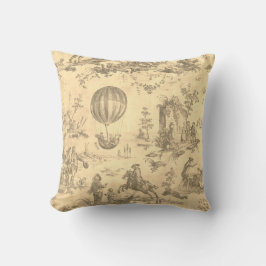 Toile de jouy Vintag Illustration Kissen