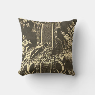 Toile de jouy Vintag Illustration Schwarz-weiß Kissen