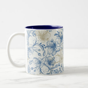 Toile-De-Jouy Vintage französisches Hochzeitsmuste Zweifarbige Tasse
