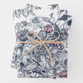 Toile-De-Jouy Vintage French Pattern Geschenkpapier Set