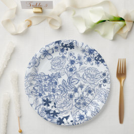 Toile-De-Jouy Vintage French Pattern Wedding Pappteller