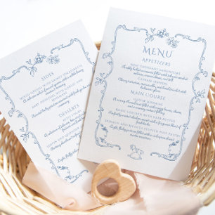 Toile de Jouy Vintager Rahmen elegant Menükarte