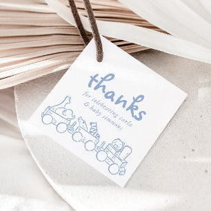 Toile De Jouy Whimsical Blue Baby Dusche Geschenkanhänger