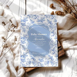 Toile De Jouy Woodland Babydusche Einladung