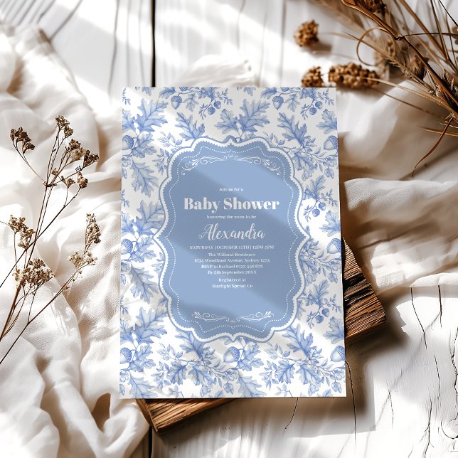 Toile De Jouy Woodland Babydusche Einladung (Von Creator hochgeladen)