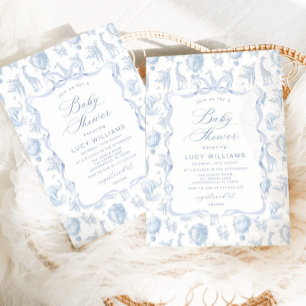 Toile Elegante Safari Wie Luftballon Babydusche Einladung