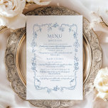 Toile Elegantes Vintages Brautparty mit Blumen Menükarte<br><div class="desc">Toile Elegante Vintage Blumenmenüs Matching Elemente verfügbar.</div>