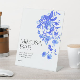 Toile Floral Brautparty Mimosa Bar Sockelschild