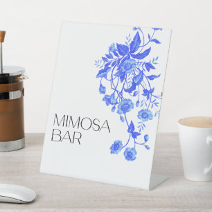 Toile Floral Brautparty Mimosa Bar Sockelschild