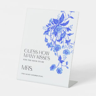 Toile Floral Brautparty Ratet wie viele Kisses Sockelschild