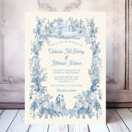 Toile Floral chateau Wedding Einladung