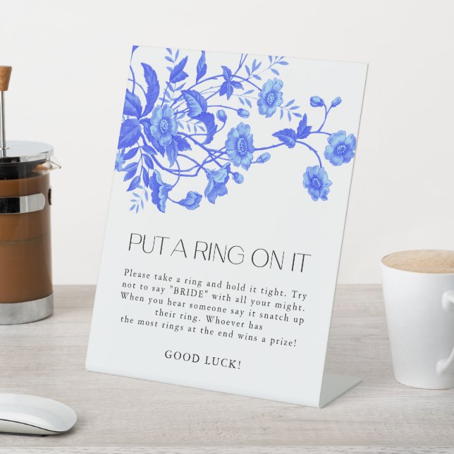 Toile Floral Klingeln auf Brautparty Games Sockelschild (In SItu)