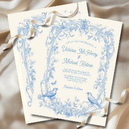Toile Floral love birds Wedding Einladung