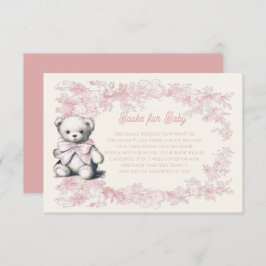 Toile Floral Pink Teddy Bärenbücher für Baby Einladung