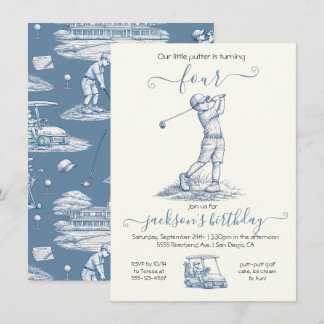 Toile Golf Junge Geburtstagseinladung Einladung