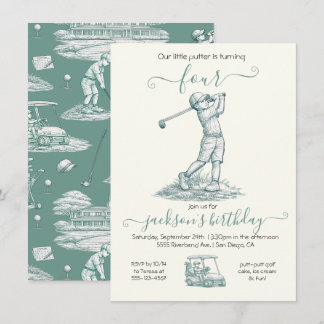 Toile Golf Junge Geburtstagsfeier Einladung