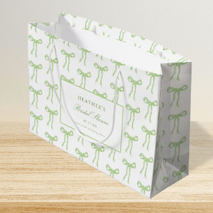 Toile Grünes Band, das den Knoten Blau Hochzeitsdu Große Geschenktüte