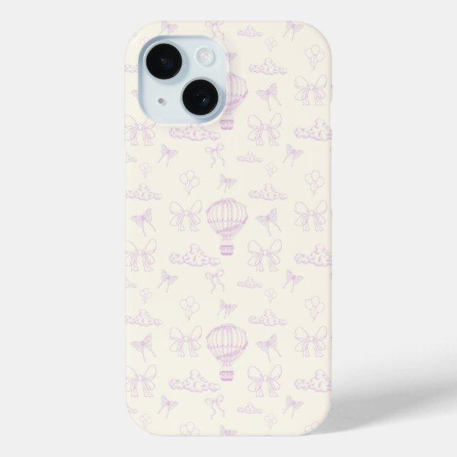 Toile Hot Air-Balloon And Bows Seamless Pattern Case-Mate iPhone Hülle (Rückseite)