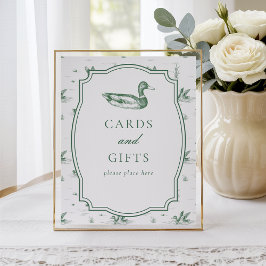 Toile Mallard Duck Gender Neutral Cards & Gifts Poster