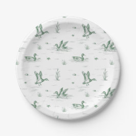 Toile Mallard Duck Gender Neutral Pappteller