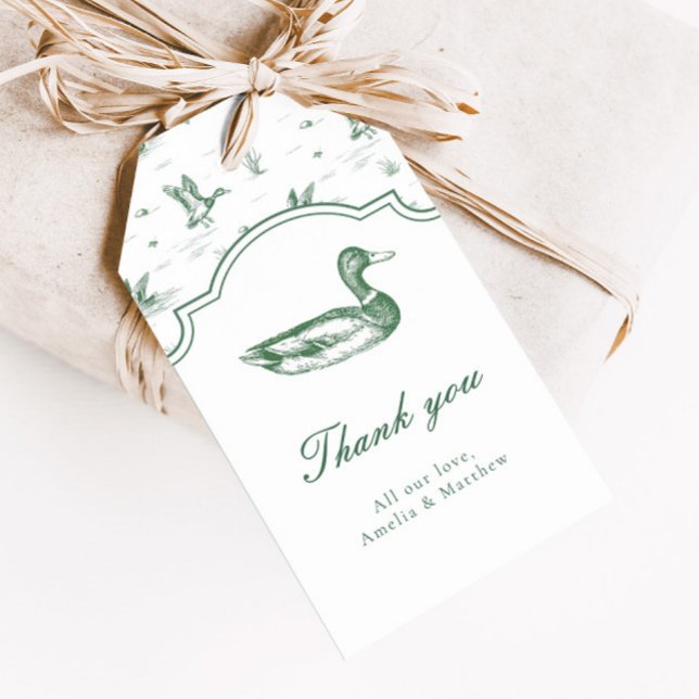 Toile Mallard Duck Neutral Baby Shower Favor Geschenkanhänger (Von Creator hochgeladen)