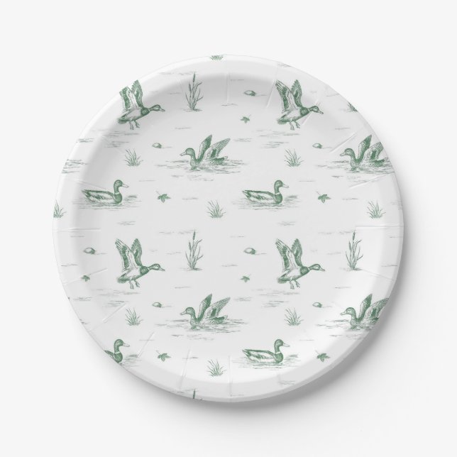 Toile Mallard Ente Geschlechtsneutral Pappteller (Vorderseite)