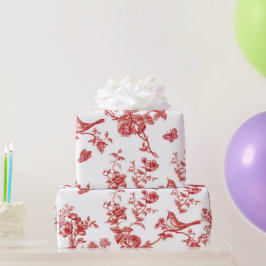 Toile mit Blumen und Vögeln Geschenkpapier