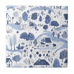 Toile-Muster Englische Landschaft Fliese