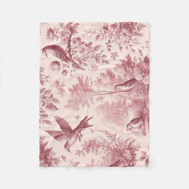 Toile Pink vinatage Fleecedecke (Vorderseite)