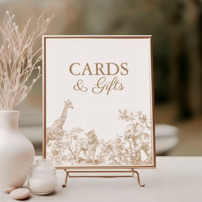 Toile Safari Baby Shower Cards & Gifts Sign Poster (Von Creator hochgeladen)
