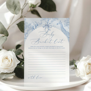 Toile Safari Babywaschliste Babyduschkarte