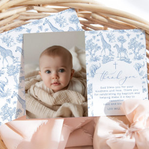 Toile Safari Boy Taufe Danke Karte