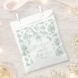 Toile Safari Green Bogen Baby Dusche Danke Geschenktütchen