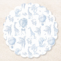 Toile Safari Hot Air Balloons Blue Baby Dusche