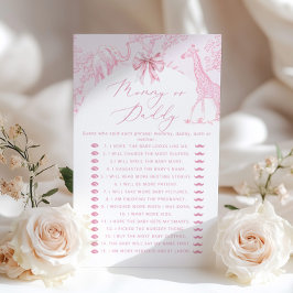 Toile Safari Mommy oder Daddy Baby Duschgame