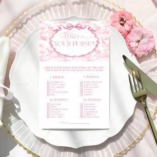 Toile Safari Was in Ihrem Purse Baby Shower Game