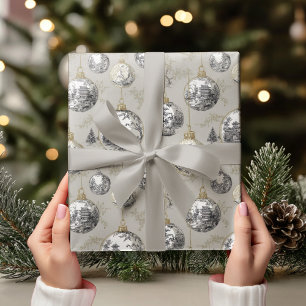 Toile-Schmuck Vintage neutrales Weihnachten Geschenkpapier