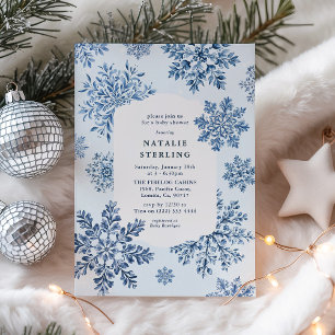 Toile-Schneeflocken-Baby-Shower im Winter Einladung