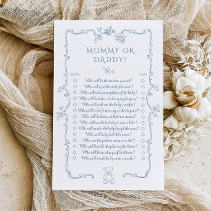 Toile Teddy Bär Mutti oder Daddy Baby Shower Spiel